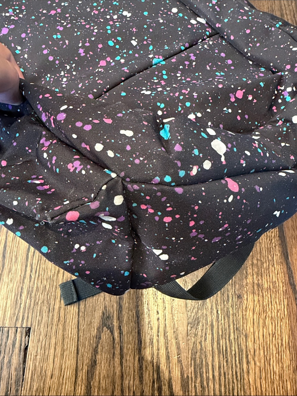 Baseball Lifestyle 101 Black Paint-Splash Kids Backpack with Teal & Pink Accents - Picture 5 of 5